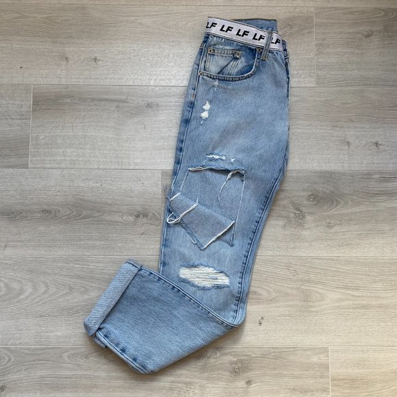 LF THE BRAND - Distressed Logo Jeans NWOT - Picture 6 of 9